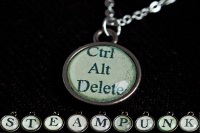 Steampunk Typwriter Key Ctrl ALt Delete Pendant