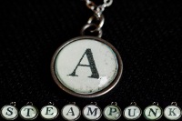 Steampunk Typwriter Key Letter A Pendant