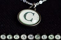 Steampunk Typwriter Key Letter C Pendant