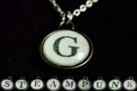 Steampunk Typwriter Key Letter G Pendant