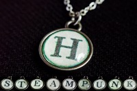 Steampunk Typwriter Key Letter H Pendant