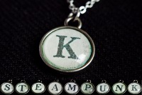 Steampunk Typwriter Key Letter K Pendant
