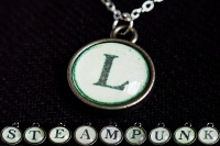 Steampunk Typwriter Key Letter L Pendant