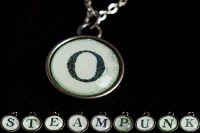 Steampunk Typwriter Key Letter O Pendant