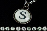 Steampunk Typwriter Key Letter S Pendant