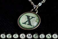 Steampunk Typwriter Key Letter X Pendant